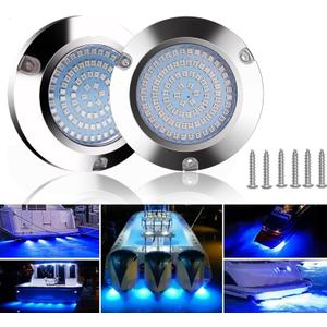 90led Boat Marine Led Underwater Lights,Stainless Steel IP68 Waterproof Surface Mount, for Stern Interior Navigation Deck Courtesy Night Fishing Cruise Ships Yachts Boats Sailboat Pontoon Transom
