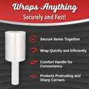 2 Pack Industrial Strength Mini Hand Stretch Wrap 5" 1000 Ft Roll 80 Gauge Thick, Shrink Wrap Roll for Moving Supplies, Furniture, Pallets, Plastic Wrap for Packing, Heavy Duty Stretch Film