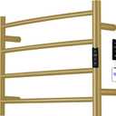 SHARNDY Electric Towel Rack with Voice Control for Alexa & Google Home, TUYA - Wall-Mounted Bathroom Heating Towel Warmer, Plug-in, Stainless Steel Material, 16.54x23.62x5.51 in, Gold，4 Bars