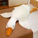 50.5 Inches Goose Stuffed Animal Large Giant Stuffed Goose Plush White Swan Throw Pillow Toy ((White, 50.5")