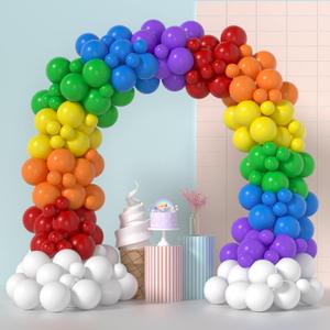 Rainbow Balloons Arch Kit - 175 Pcs party balloons  balloons for birthday party  balloon assorted colors kids' party balloons
