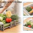 Adjustable Dish Drying Rack with Stainless Steel Drain Basket Over-The-Sink - Portable & Telescopic Space-Saving Solution for Fruit Vegetable