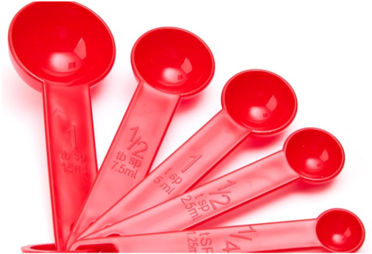6Piece Measuring Spoons. Red