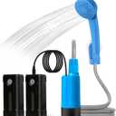 Portable Outdoor Shower with LED Lighting, Battery-Driven Pump for Beaches, Camping, Gardens & Hiking