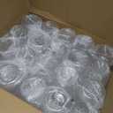 Lueumxc 40 Pack Plastic Ribbed Wine Glasses, 14Oz Origami Disposable Wine Glasses Unbreakable Clear Plastic Cocktail Glasses Recyclable Shatterproof Reusable Wine Cups (14oz 40pack), 3.5*3.1inches