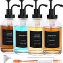 Coffee Syrup Dispenser-4pack,16.9 oz 500ml,Coffee Bar Accessories,Syrup Pump Dispenser for Coffee Bar,Contains Cleaning Tools, Funnel (Black)