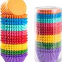 Gifbera Bright Rainbow Standard Cupcake Liners Solid Colorful Paper Baking Cups 400-Count (Standard Size)