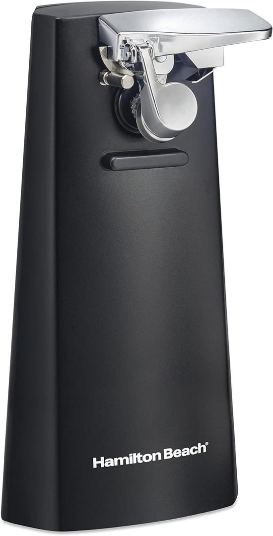 Hamilton Beach Extra-Tall Electric Automatic Can Opener with Easy-Clean Detachable Cutting Lever, Cord Storage, Knife Sharpener, Black (76702)