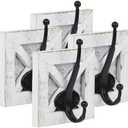 Autumn Alley Farmhouse Bathroom Decor White Hooks, Towel, Coat, and Robe Hooks for Bathroom Farmhouse Wall Mounted, Rustic Wall Decor, 4 Pack, White