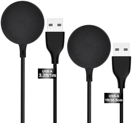 COSOOS 2-Pack USB Charging Cable for Samsung Watch Charger, Galaxy Watch6/6 Classic/ 5/5 Pro/4/4 Classic/3/Active 2/1, 1m Long & 30cm Short Replacement Wireless Charger for Galaxy Watch