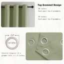 Simplebrand Sage Green Curtains for Bedroom Living Room 96 Inches Long 2 Panels Set, Room Darkening Thermal Insulated Curtains & Drapes, Solid Grommet Noise Reducing Window Treatment, W50 x L96 Inch