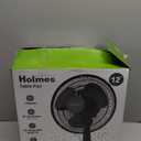 Holmes 12 Inch Oscillating Table Fan 3 Speeds 75 Degree Wide Angle Oscillation Adjustable 15 Degree Tilt Quiet Operation Home Office Bedroom Kitchen Black