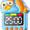 Shower Timer Waterproof Visual Timer for Kids, 99-Min Digital Potty Training Timer for Toddler, Duck-Shaped Bathroom & Kitchen Time Management Tool, Rechargeable, Blue