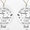 Our First Christmas As Grandma and Grandpa Ornament, Couple Christmas Keepsake 2025, New Gr&Ma & Gr&Pa Gifts, Ornament Wedding Gifts for Couple, Pregnancy Announcement Printed on Both Sides
