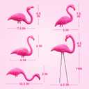 JOYIN 10 Pack Small Yard Flamingos Ornament Stakes, Mini Pink Flamingo Yard Decorations, Mini Lawn Plastic Flamingo Statue with Rubber Coating Metal Legs for Outdoor, Garden, Luau Party Gift (3-10IN)