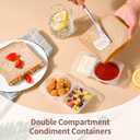 2 x RXRRXR 20PCS Double Compartment Condiment Container With Lids - Reusable Snack Pack Containers for Take-out Sauces