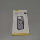 Lamicall Magnetic Case for iPhone 15 Pro Max, for Magsafe - [Diamond Textured Anti-Slip Edge] [Military Grade Shockproof Protection] Translucent Hard Slim Magnet Protective Cover (Black)