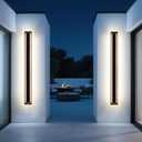 MELUCEE 2 Pack 60 Inch Outdoor Long Wall Lights Black, 5 Color Dimmable