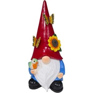 Key Hider Outdoor Garden Gnomes Statue Hide A Key Outside Gnome Figurine Decor for Yard Lawn Hidden Spare Key Holder Lock Box Red
