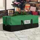 Christmas Tree Storage Bag, Fits Up 10-12 Ft Tall Artificial Trees-Heavy Duty Holiday Storage Box with Durable Reinforced Handles & Transparent Pocket- 600D Oxford Tree Storage Container, Green