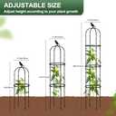Lalahoni Garden Trellis for Climbing Plants Outdoor, Plant Support for Potted Flowers Vegetable Vine Indoor Outdoor, Garden Obelisk, 6ft Tall Rose Trellis, Black, 1pc