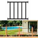 Porch and Deck Railing, 5ft W x 36in H Railing with Screws, Black Textured Powder Coating Rail System for Outdoor Decks, Porches and Balconies, Terraces, Gardens