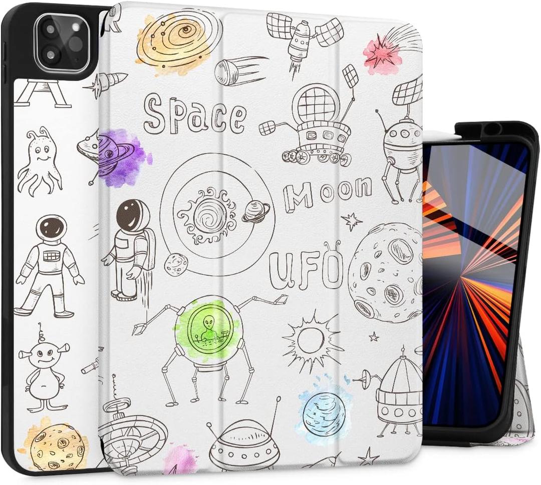 Tuiklol iPad Pro 11 Inch for 2022 2021 Gen 4ht/3rd Case, Magnetic Smart Case with Soft TPU Back Cover, Pencil Holder, Auto Wake/Sleep for iPad 11 2020 2018 2nd/1st Cover,Astronauts