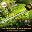Hedge Trimmer Cordless Compatible with DEWALT 20V MAX Battery, 22-Inch Battery Hedge Trimmer, Brushless Bush Trimmer, 2/3'' Cutting Capacity, Lightweight & Rotatable Handle(No Battery)