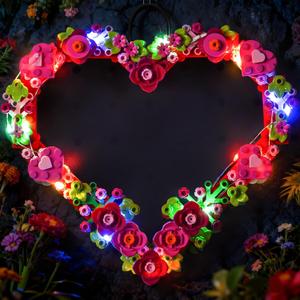 VONADO Light Kit Compatible with LEGO Heart Ornament 40638, Valentine Flowers Heart Wreath Frame, Lighting Set, Gift for Adults (No Models)