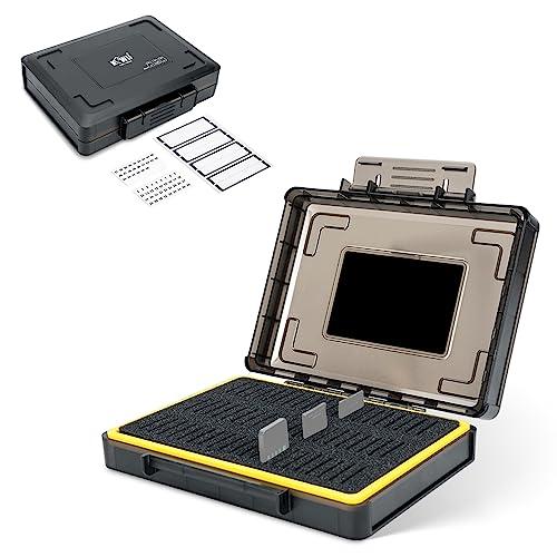 Kiwifotos 60 Slots SD Memory Card Case Holder for 60 SD/SDHC/SDXC Card/CFexpress Type A Card, Water-Resistant & Anti-Shock SD Card Organizer with Stackable Design