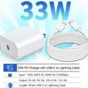 DABUSTAR for iPhone Fast Charger, 33W USB C PD Wall Charger Block Plug with[MFi Certified]6ft Type C to Lightning Cable Quick Charging Data Sync Cord for iPhone14 13 12 11 Pro Max Mini Xs Xr iPad Air