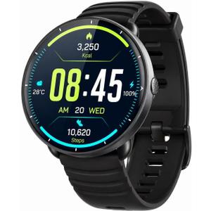 Smartwatch for Swimming 5ATM with GPS, Compass, AI Swim Analysis, Heart & Sleep Tracking, 100+ Sports Modes, HD Display, Long Battery Life, Fitness & Outdoor Training Watch - Men & Women (BLACK)