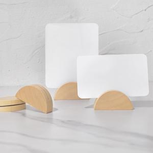 UNIQOOO 10 Set 2" Arch Birch Wood Stand with Cards |1.2mm Slot, for Name Cards, Place Card Holder, Photo Display Stand | for Event Decor, Retail Shop, Cafe Restaurant Menu, Business Card, Name Tag