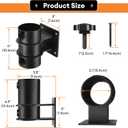 Deck Umbrella Mount, Heavy Duty Patio Umbrella Holder 2PCSOutdoor Umbrella Stands,(Fit Max OD 2 inch) Deck Umbrella Bracket Corner Umbrella Clamp for Deck Railing (Flat Mount)