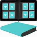 Toploader Binder, 4-Pocket Top Loaders Binder Album Holds 128 Top Loaders, Toploader Card Binder for 3" x 4" Rigid Cards, Ringless Toploader Folder (Teal)