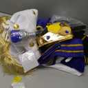 Boys Prince Charming Costume Cosplay Dress-Up Medieval Royal King Outfits for Kids (5-6 Years, Blue)