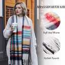 MissShorthair Oversized Chunky Blanket Scarf for Women Winter Warm Colorful Big Scarfs Plaid Thick Scarves Soft Fluffy Shawl