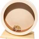 antiai Hamster Wooden Silent Wheel, 9.8 Inch Small Animal Exercise Wheel Accessories, Quiet Spinner Hamster Running Wheels Prevent Depression Toys for Hamsters, Gerbils, Mice and Other Small PetsL