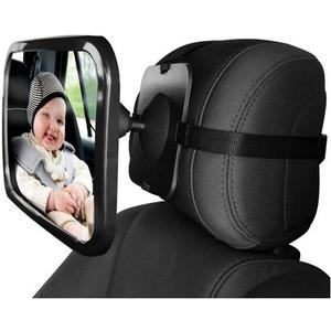 XL Baby Car Mirror, Safety Car Seat Mirror for Rear Facing Infant with Wide Crystal Clear View, Fits on Headrest Shatterproof, Fully Assembled