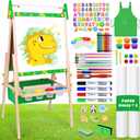 Joyooss Art Easel for Kids,Double Sided with 98+ Accessories Kids Easel Magnetic Board,Toddler Art Easel Dry Erase Board Easel for Kid Age 4-8 9-12 Outdoor Easel