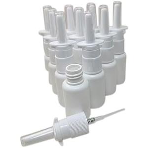 10-Pack 20ml Nasal Spray Bottle Mister - Empty Refillable White Plastic HDPE Spray Bottles - Reusable Nasal Sprayer for Nasal Medications