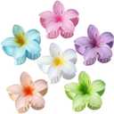 Flower Hair Clips for Women 6 Pcs Hawaiian Large Claw Clips Plumeria Medium Hair Claw Clips for Thick Thin Hair Hibiscus Tropical Beach Hair Accessories for Women Girls and Girls (PS)