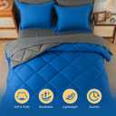 Cosybay Bed in a Bag Full Comforter Sets 7pcs All Season Solid Down Alternative Bedding Sets Blue and Grey with Comforter, Pillow Shams, Flat Sheet, Fitted Sheet and Pillowcases