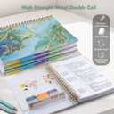 5 Subject Notebook for Work with Removable Dividers Tabs, Large 8.5" x 11 Spiral Lined Notebooks for School Note Taking & Organizer, A4 240 Pages College Ruled Journal for Women & Writing, Blue