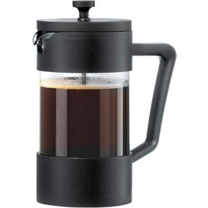 Oggi Borosilicate Glass French Press Coffee Maker (34oz)- 8 Cup Capacity, Coffee Press, Single Serve Coffee Maker, Stainless Steel Lid & Plunger, Make Great Coffee Gifts (Black)