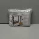 YoungsTex Light Grey Linen Curtains for Kitchen Window 40 Inch Length, Light Filtering Semi Sheer Short Drapes with Bronze Grommet Privacy for Bedroom Bathroom Cafe, 42 x 40 Inch, 2 Panels