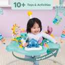 Bright Starts Disney Stitch Little Ohana Baby Activity Jumper with Interactive Toys, Lights & Music with Stitch, Angel & Scrump, 6-12 Months (Blue)