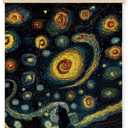 YTRGI Black Cat Wall Art Poster Framed, Starry Night Black Cat Room Decor Aesthetic, Gifts for Cat Lovers, Cats Wall Art for Officer Girly Home Bathroom Bedroom Dorm Decor, 12x16 Inches (Blue)