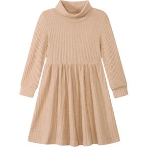 Vieille Toddler Baby Girls Fall Clothes Soft Knit Turtleneck Sweater Dress Long Sleeve Winter Outfits Size 6 Years