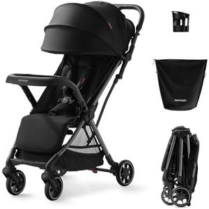 Momcozy ClickGo Lightweight Stroller, Compact Travel Stroller for Airplane with One-Click Fold, Baby Stroller and Toddler Stroller with Large Canopy for Kids from 0 Months, Extendable UPF50+ Canopy